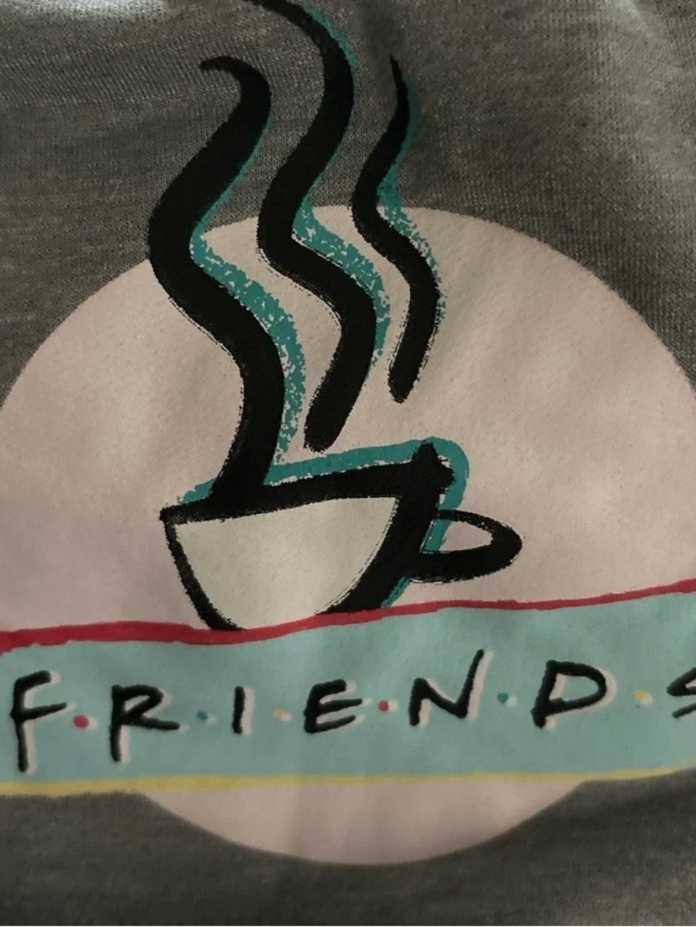 FRIENDS Gray Lounge Shorts with Pastel Graphic